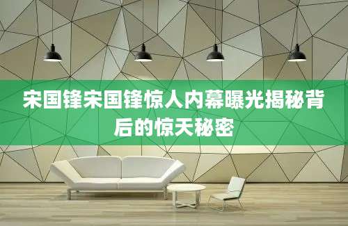宋国锋宋国锋惊人内幕曝光揭秘背后的惊天秘密