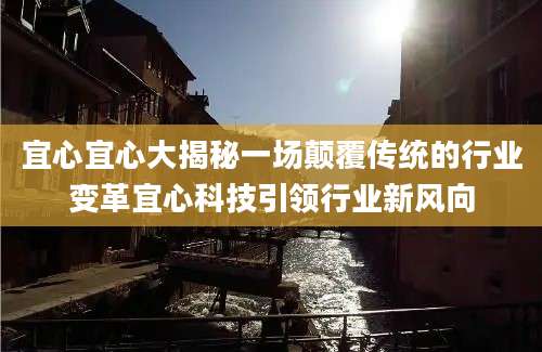 宜心宜心大揭秘一场颠覆传统的行业变革宜心科技引领行业新风向