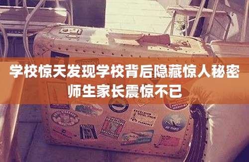 学校惊天发现学校背后隐藏惊人秘密师生家长震惊不已
