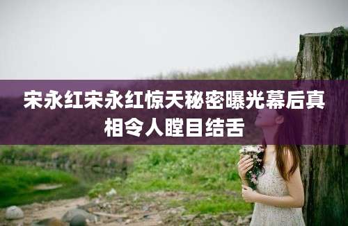 宋永红宋永红惊天秘密曝光幕后真相令人瞠目结舌