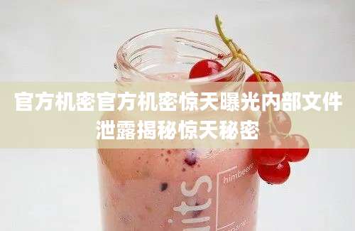 官方机密官方机密惊天曝光内部文件泄露揭秘惊天秘密