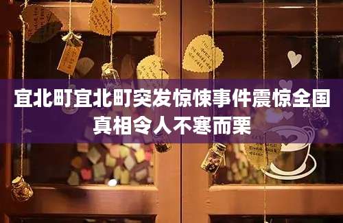 宜北町宜北町突发惊悚事件震惊全国真相令人不寒而栗