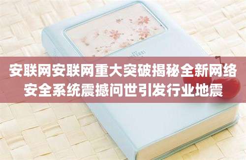 安联网安联网重大突破揭秘全新网络安全系统震撼问世引发行业地震