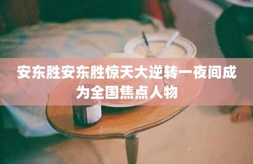 安东胜安东胜惊天大逆转一夜间成为全国焦点人物