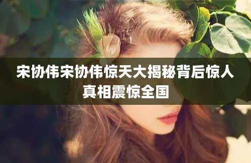 宋协伟宋协伟惊天大揭秘背后惊人真相震惊全国