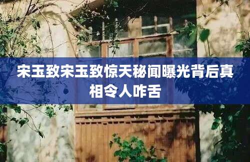 宋玉致宋玉致惊天秘闻曝光背后真相令人咋舌